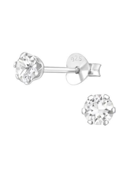 Aros de Plata Round Crystal...
