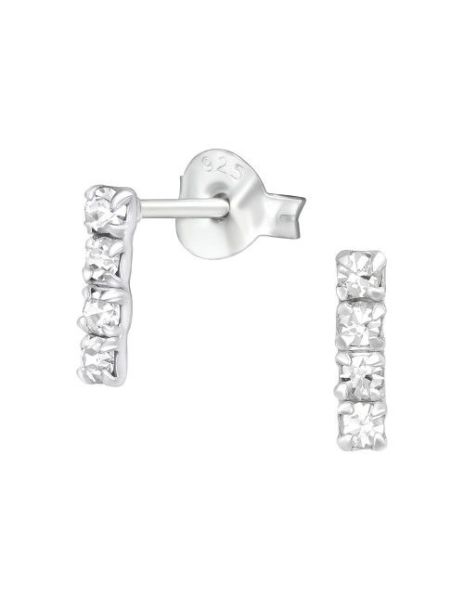 Aros de Plata Bar Crystal 2...