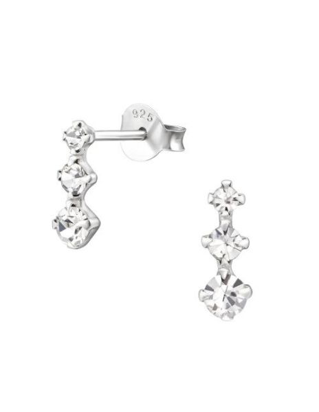 Aros de Plata Bar Crystal 3...