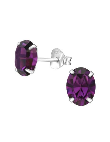 Aros de Plata Oval Amethyst...