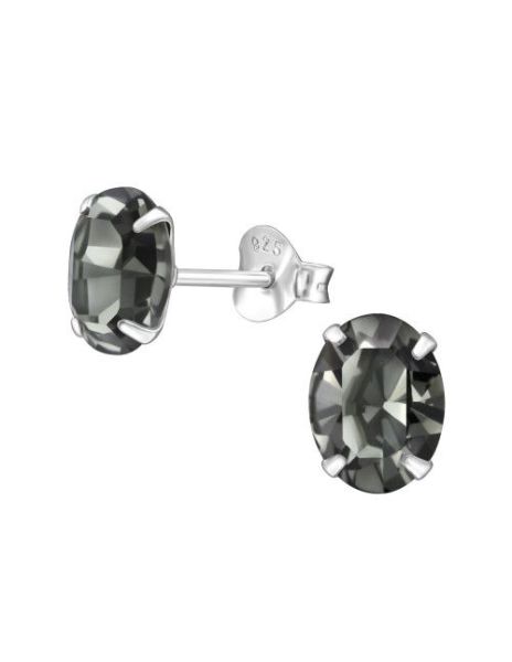 Aros de Plata Oval Black...