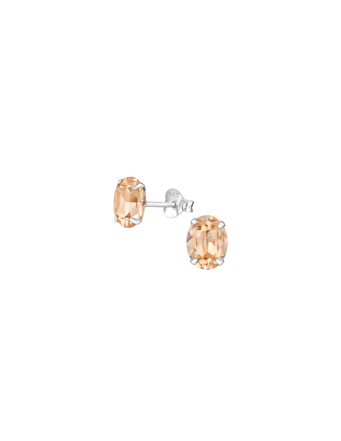 Aros de Plata Oval Light Peach 6 mm x...