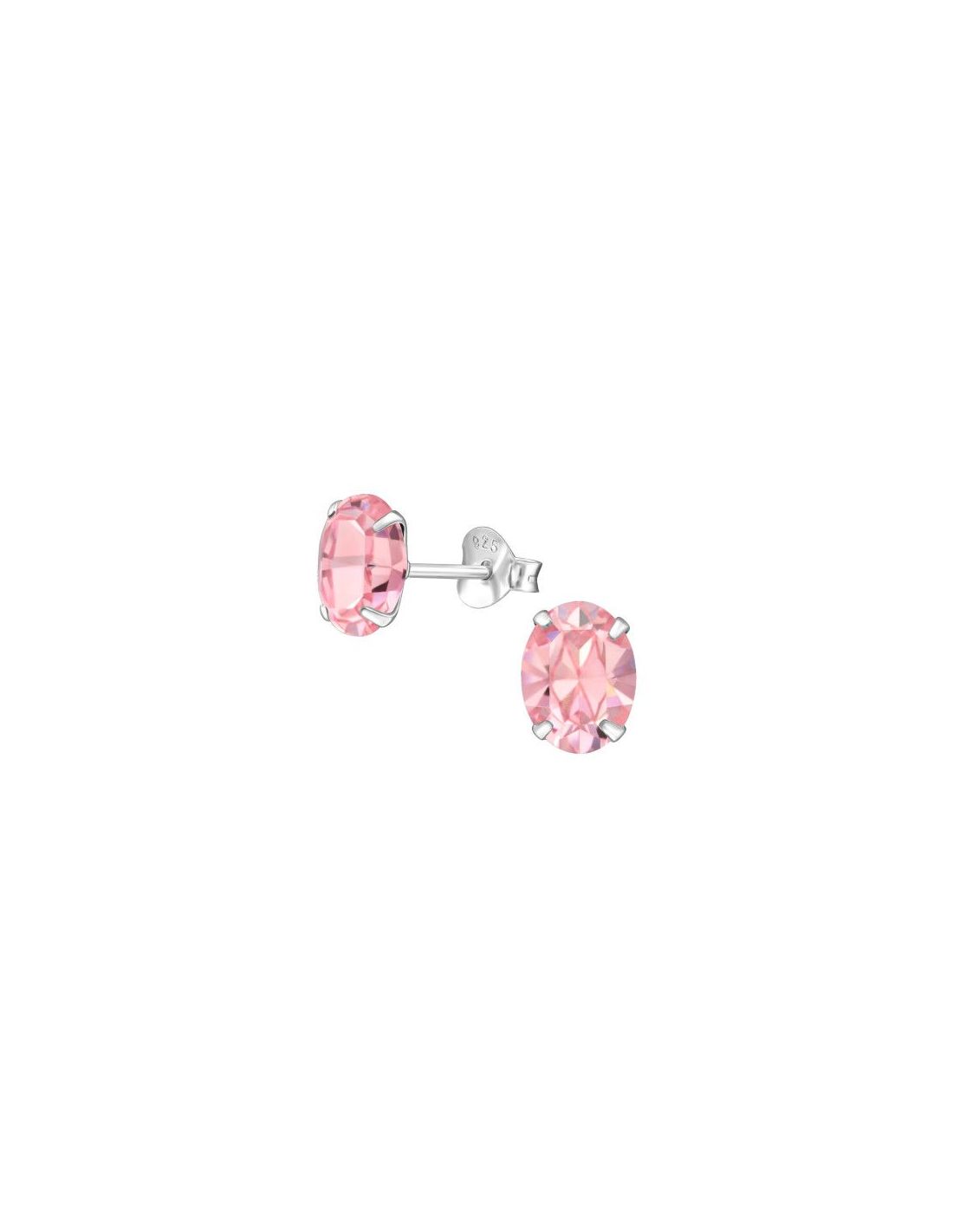 Aros de Plata Oval Light Rose 6 mm x...