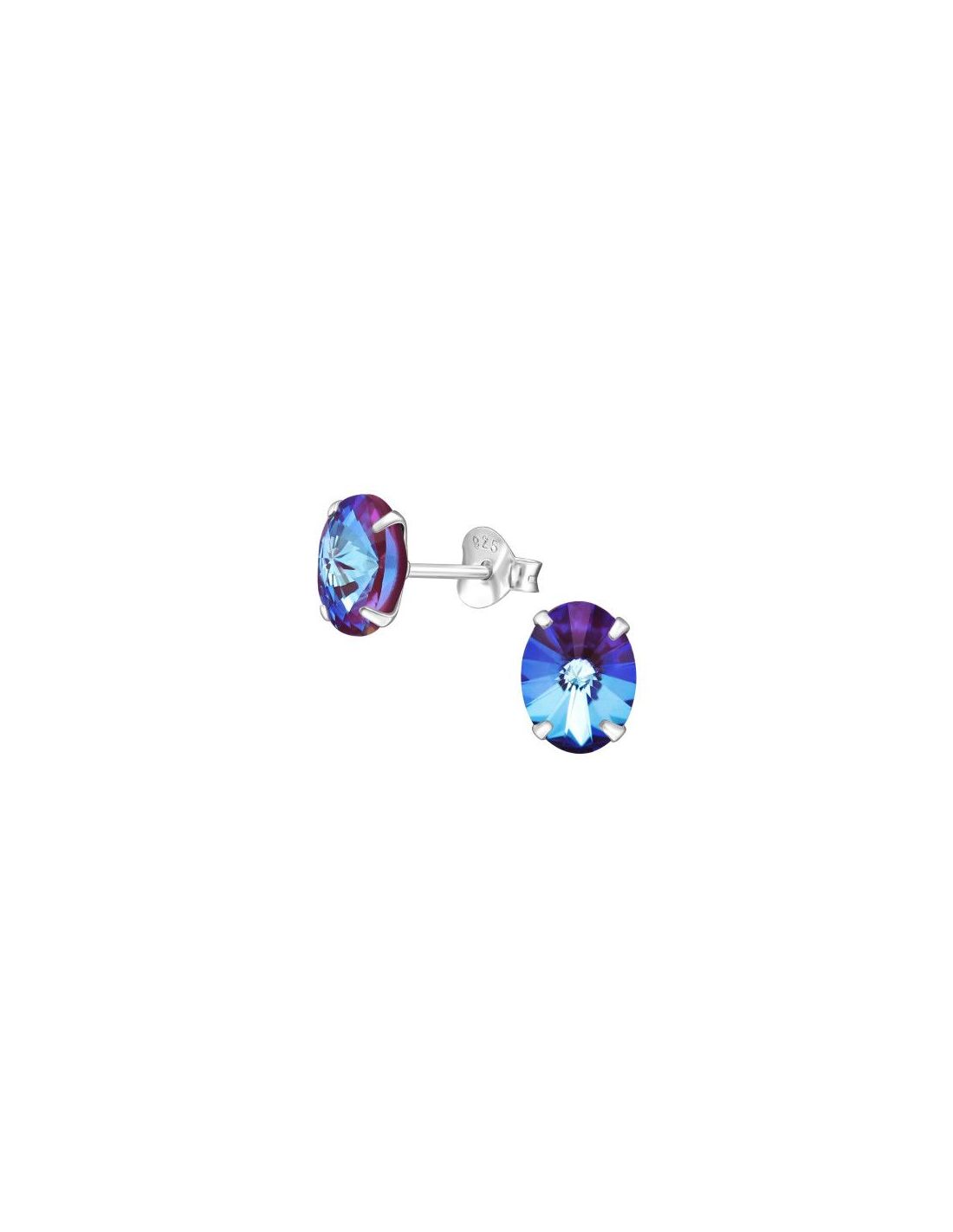 Aros de Plata Oval Burgundy Delite 6...