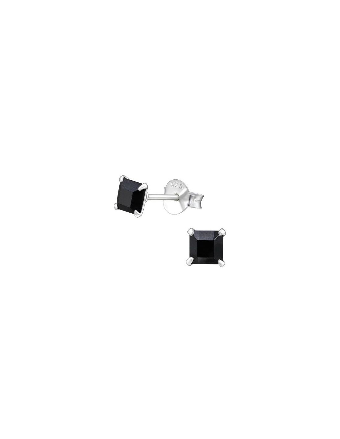 Aros de Plata Square Jet 4 mm x 4 mm