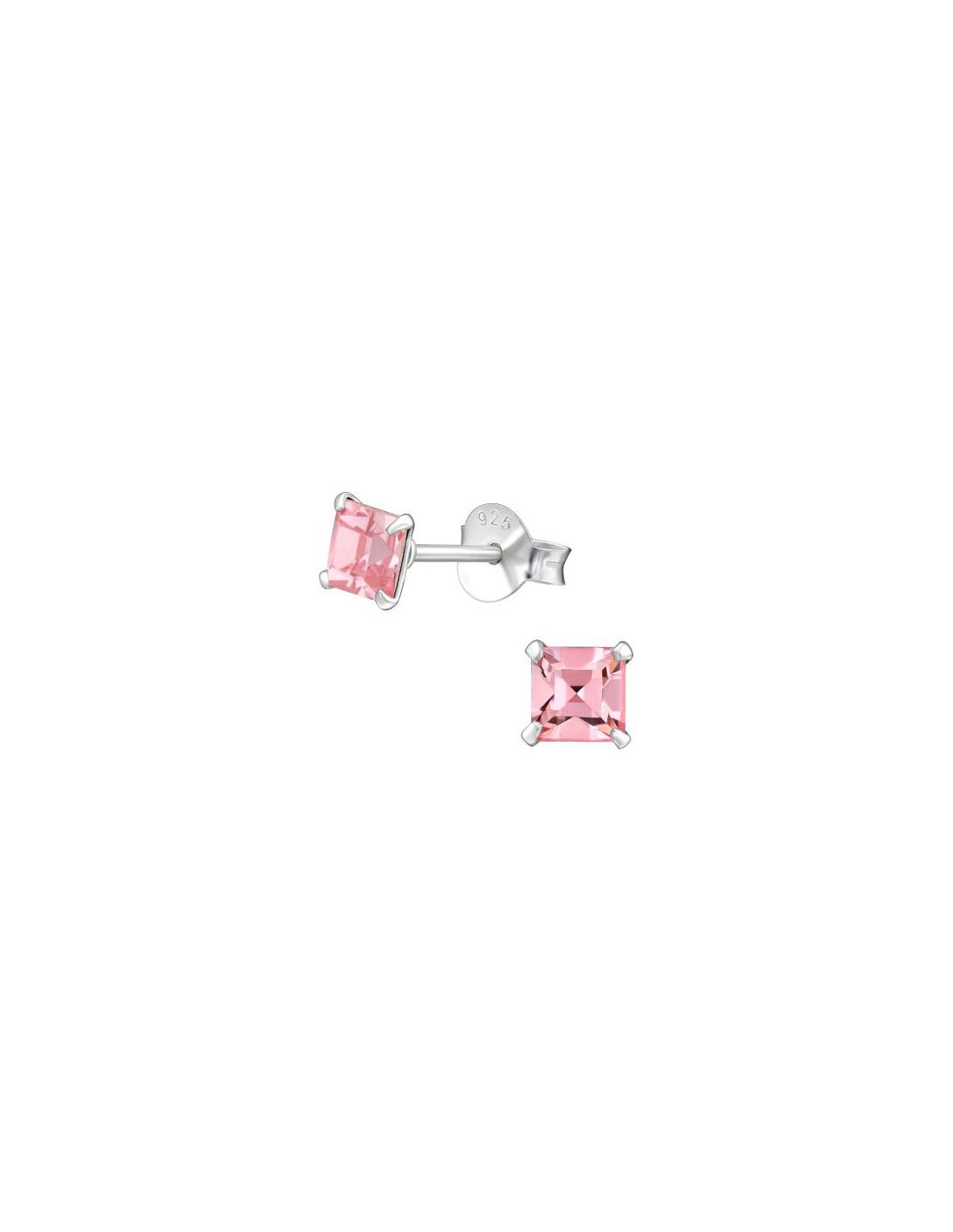 Aros de Plata Square Light Rose 4 mm...