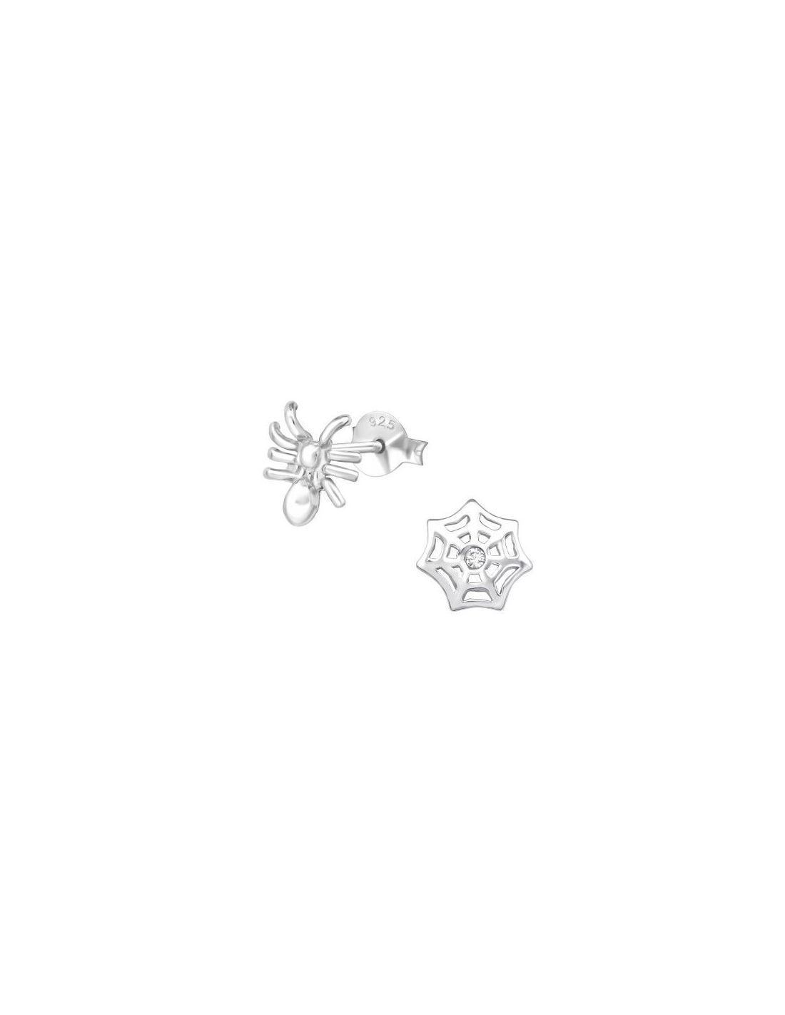 Aros de Plata Spider And Spider Web...