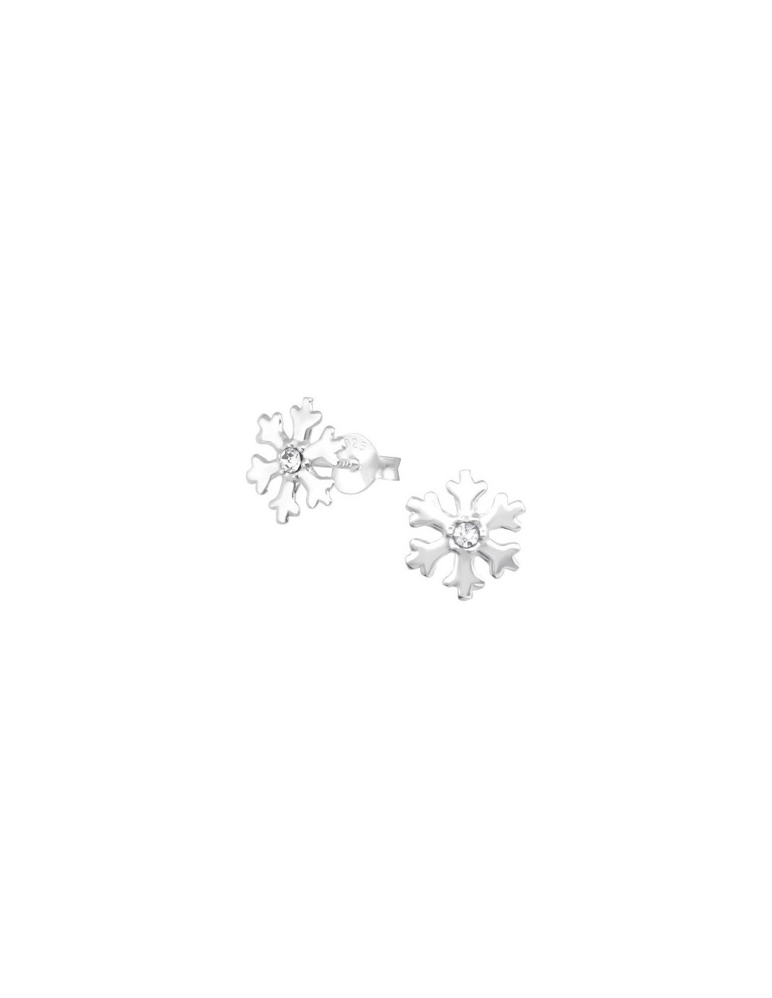 Aros de Plata Snowflake Crystal 9 mm...