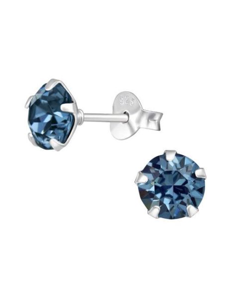 Aros de Plata Round Denim...