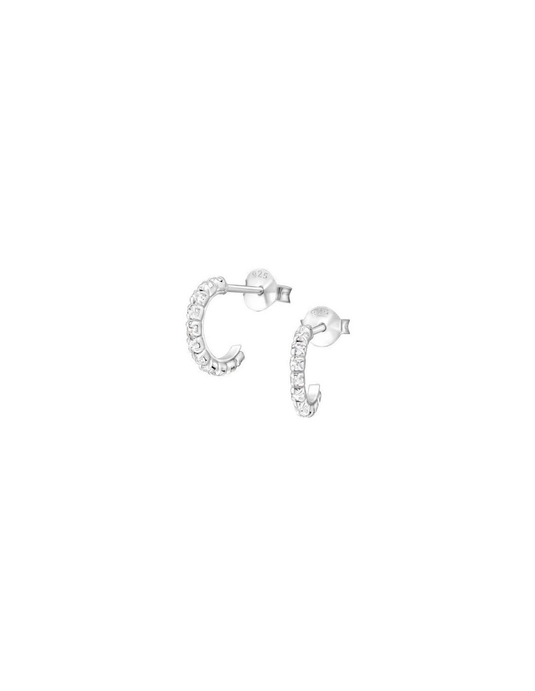 Aros de Plata Half Hoop Crystal 1.6...