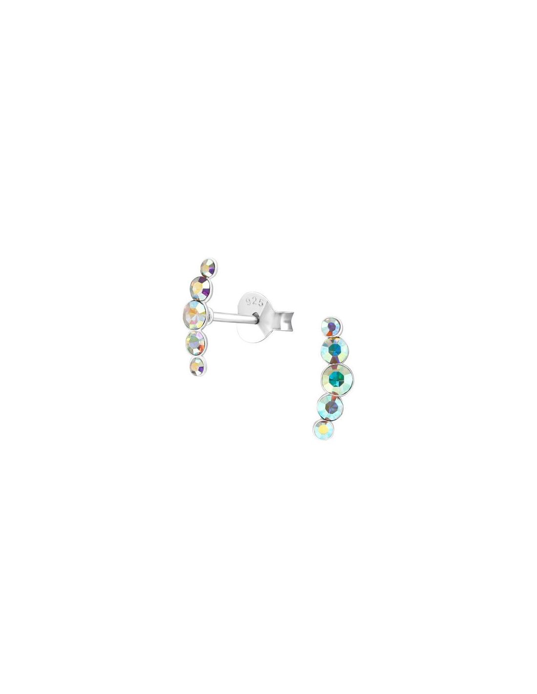 Aros de Plata Geometric AB Crystal 3...