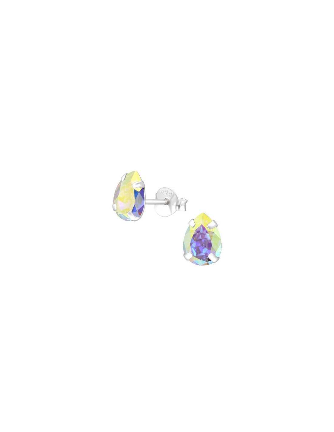 Aros de Plata Pear AB 8 mm x 6 mm
