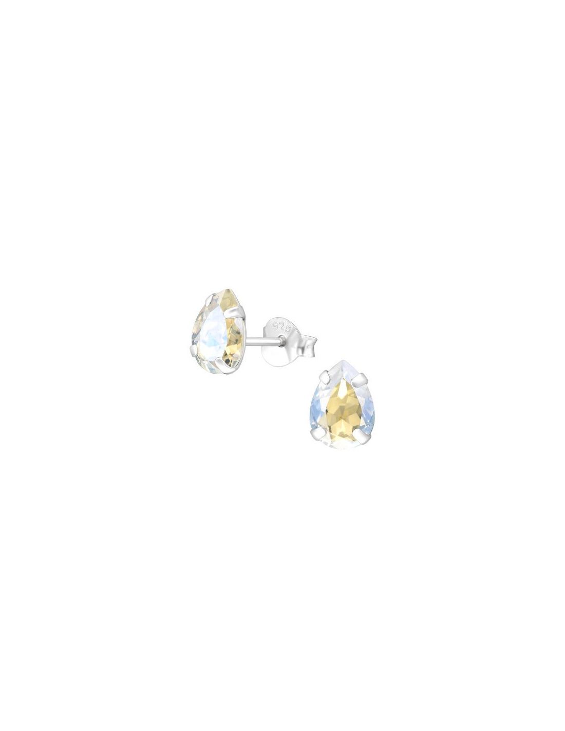 Aros de Plata Pear Moonlight 8 mm x 6 mm