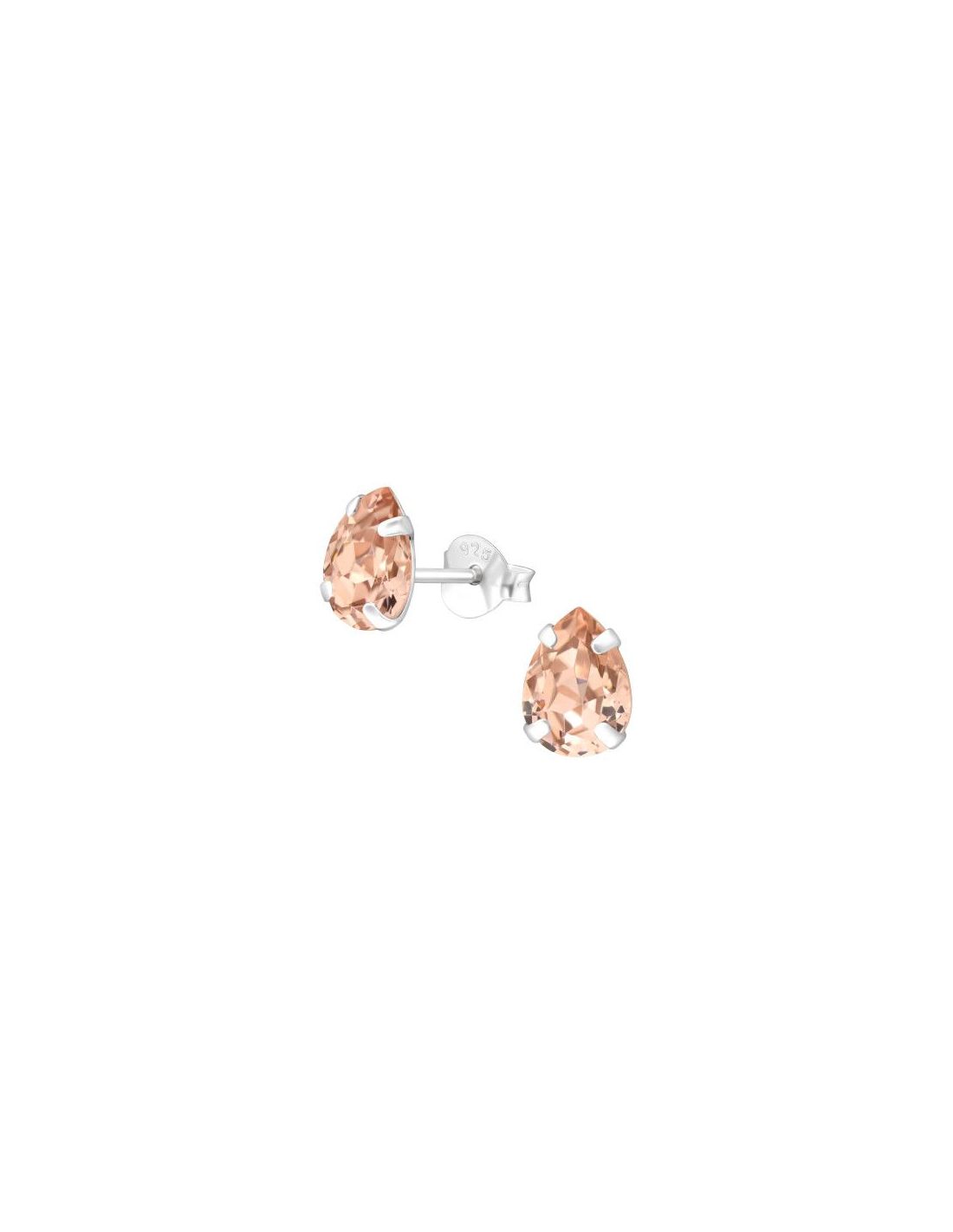 Aros de Plata Pear Vintage Rose 8 mm...