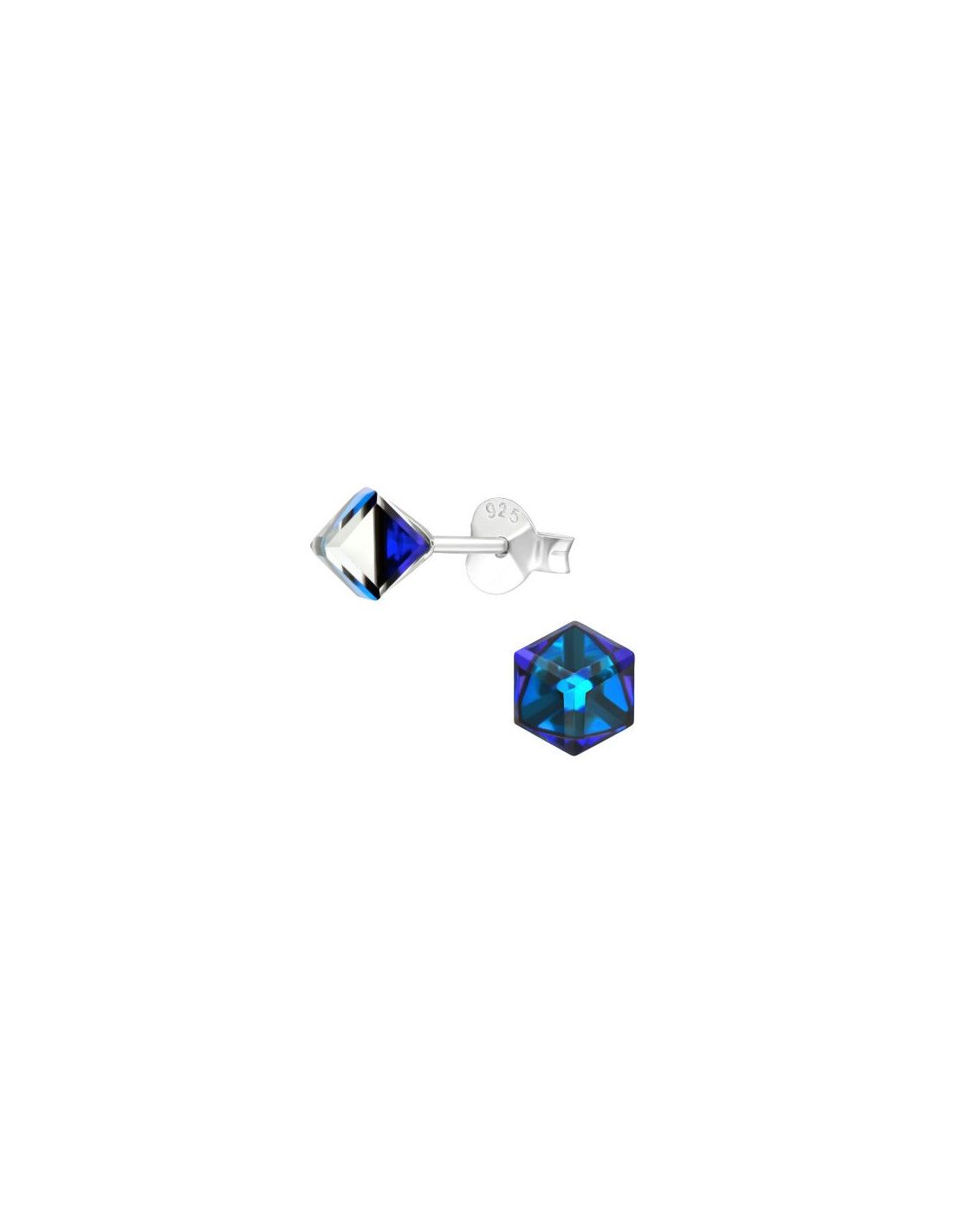 Aros de Plata Cube Bermuda Blue 5 mm...