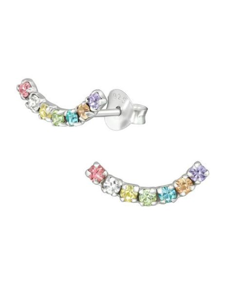 Aros de Plata Curve Crystal...