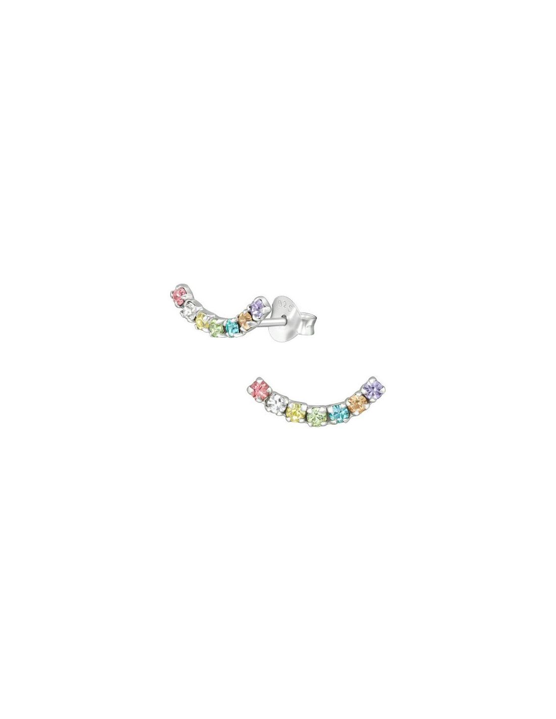 Aros de Plata Curve Crystal 13 mm x...