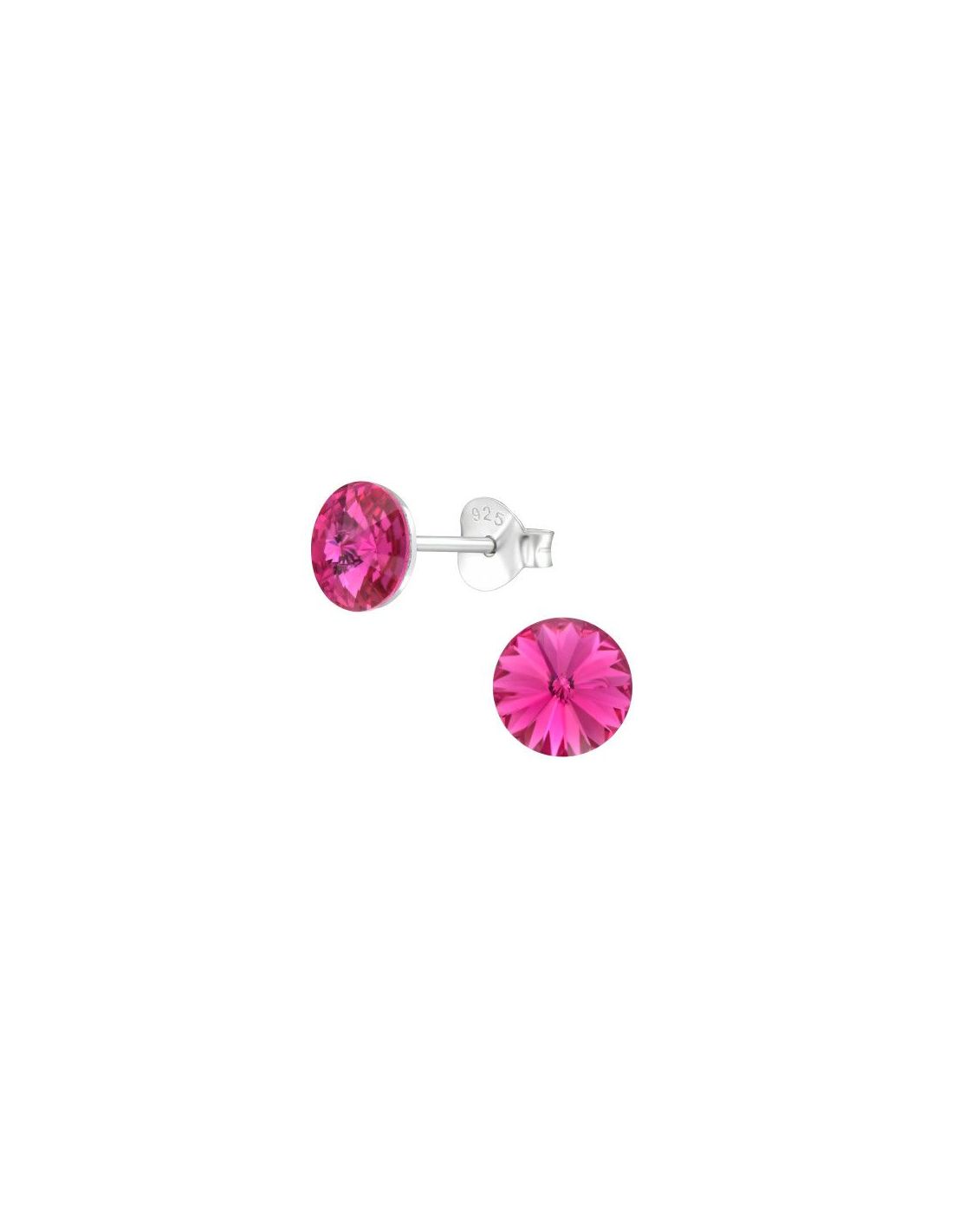 Aros de Plata Geometric Fuchsia 6 mm...