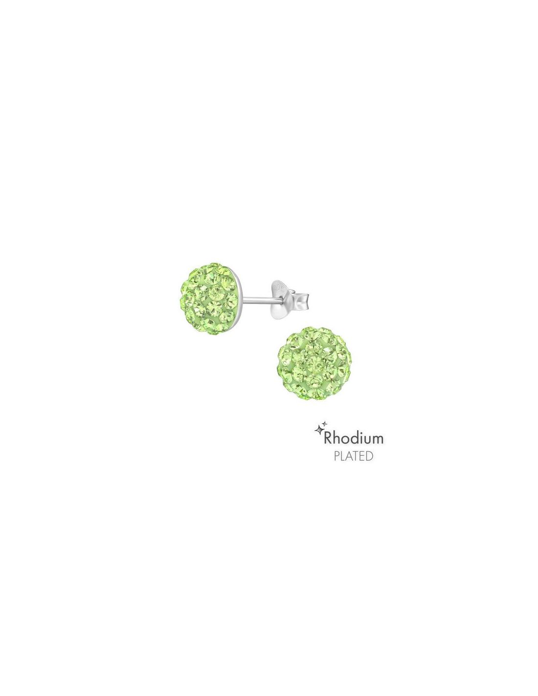 Aros de Plata Round Peridot 8 mm x 8 mm