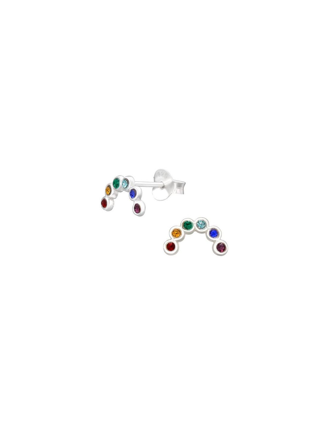 Aros de Plata Semi Circle Crystal 9...