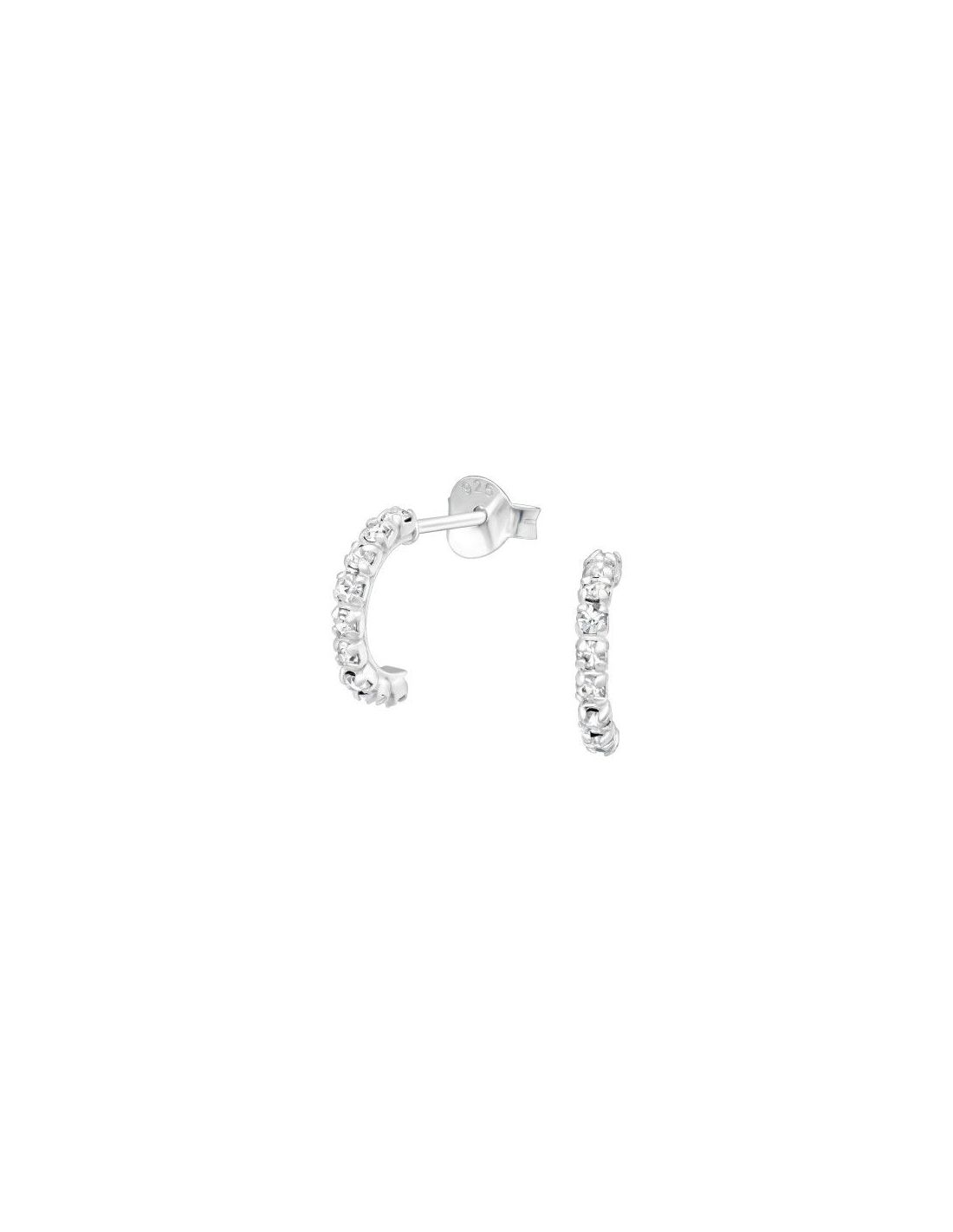 Aros de Plata Half Hoop Crystal 1.7...