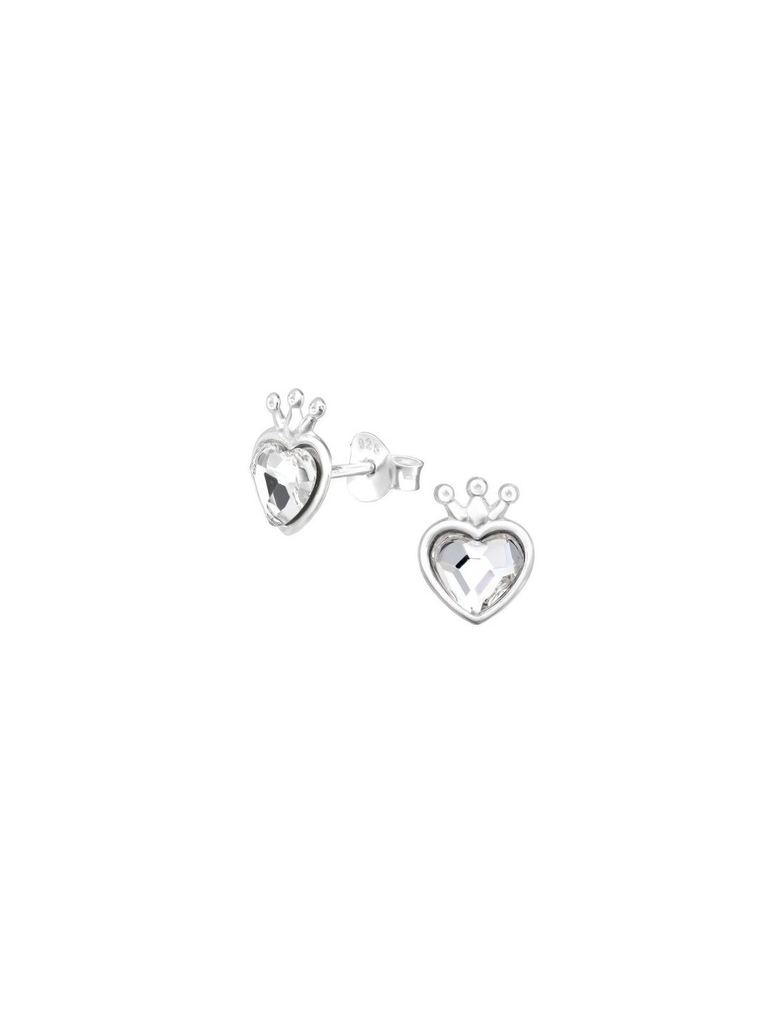 Aros de Plata Heart Crown Crystal 7...