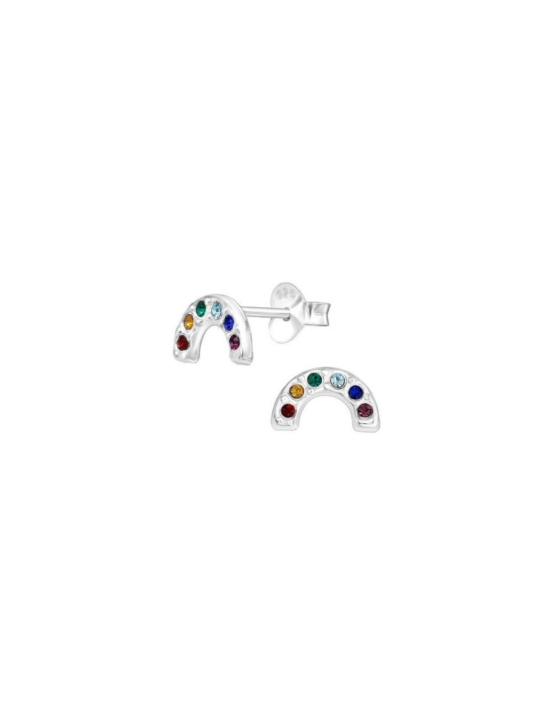 Aros de Plata Semi Circle Crystal 9...