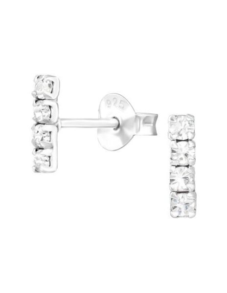 Aros de Plata Bar Crystal 2...