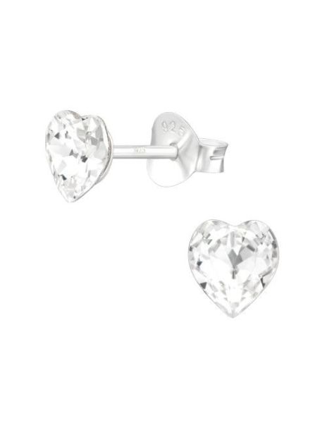 Aros de Plata Heart Crystal...