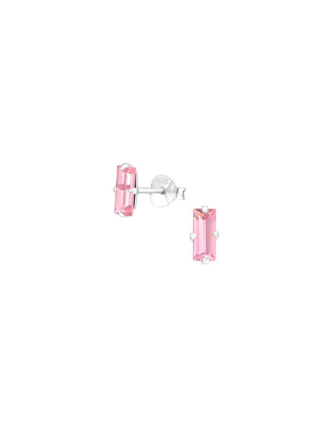 Aros de Plata Rectangle Light Rose 3...