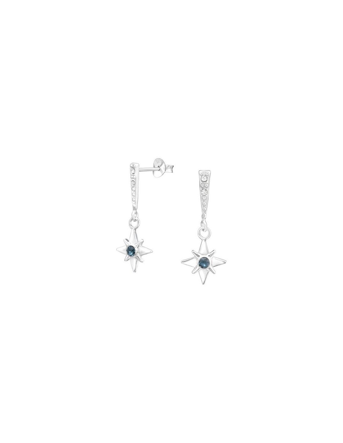 Aros de Plata Northern Star Crystal...