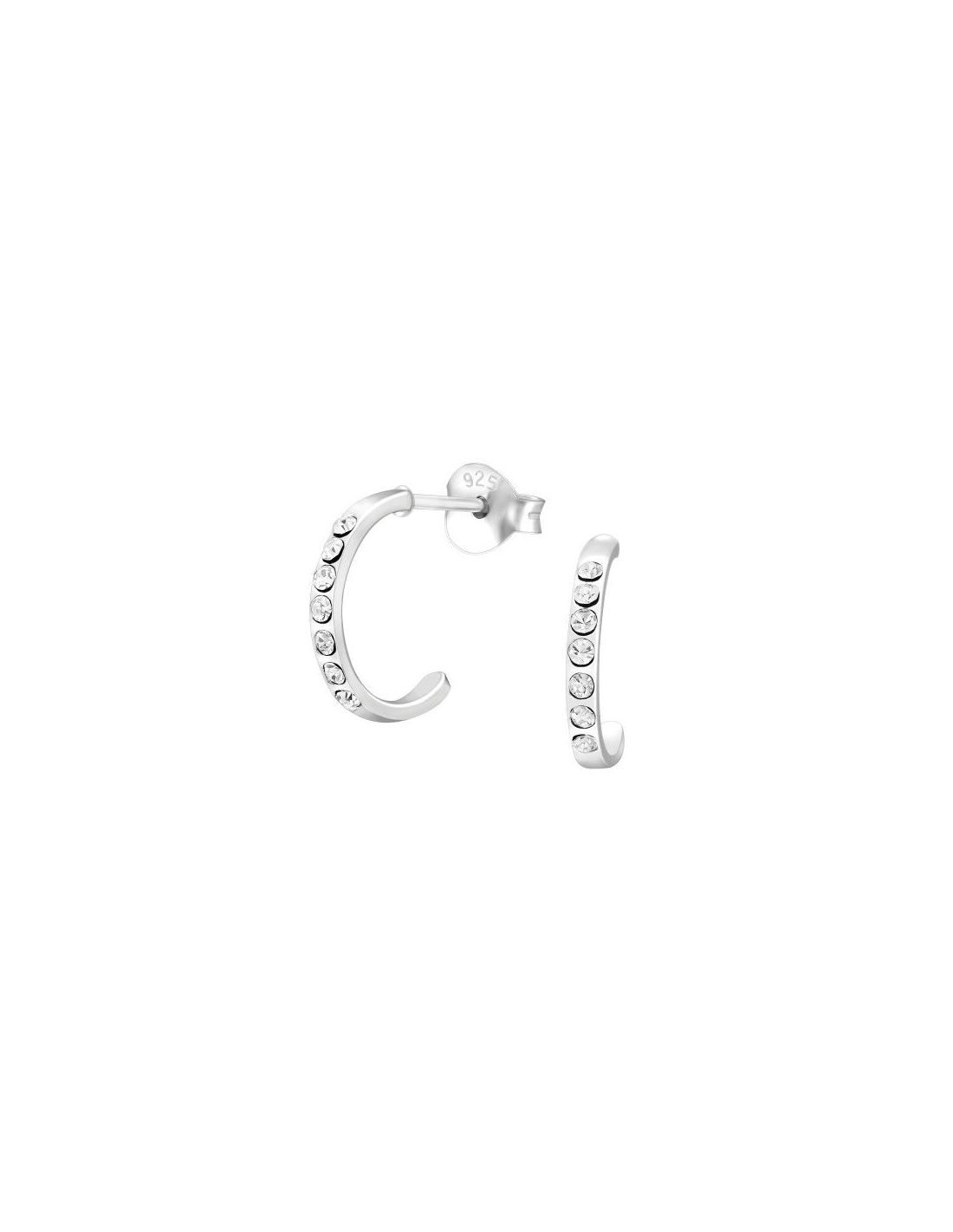 Aros de Plata Half Hoop Crystal 1.5...