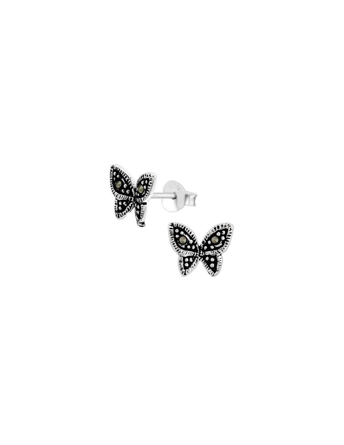 Aros de Plata Butterfly Crystal 9 mm...