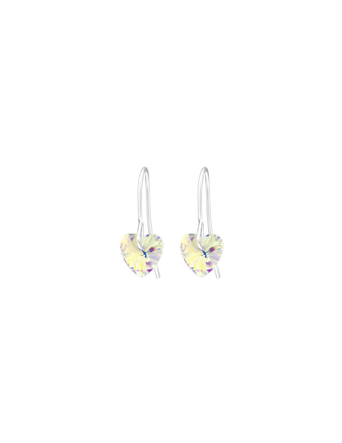 Aros de Plata Hearts Crystal 8 mm x 8 mm