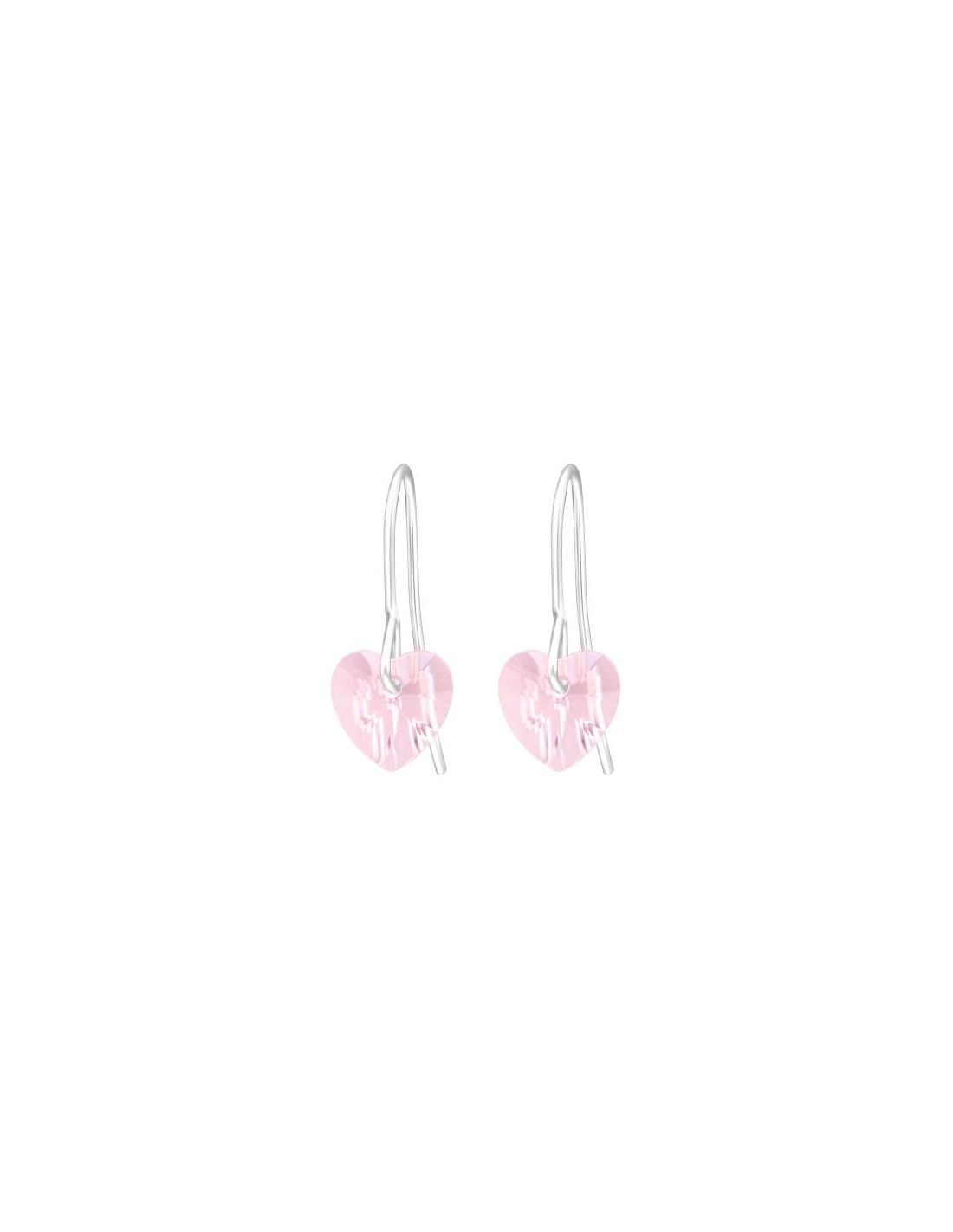 Aros de Plata Hearts Crystal 8 mm x 8 mm