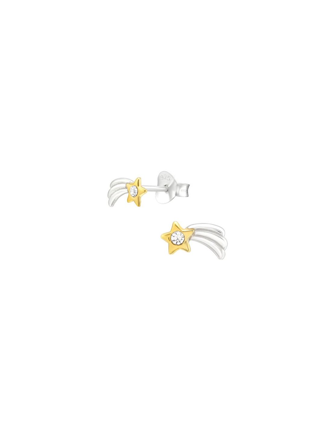 Aros de Plata Shooting Star Crystal 4...