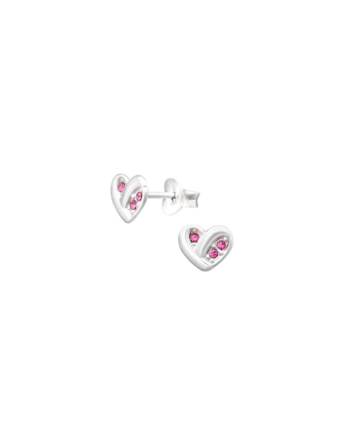 Aros de Plata Heart Rose 7.1 mm x 6 mm