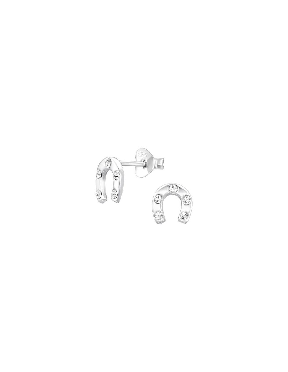 Aros de Plata Horseshoe Crystal 7 mm...