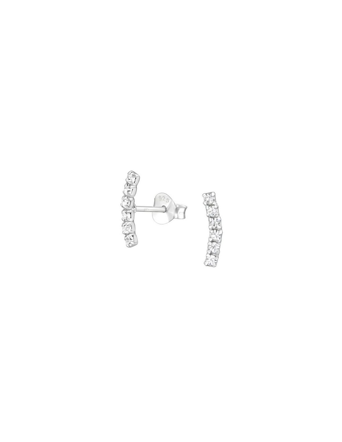 Aros de Plata Curved Bar Crystal 2.8...