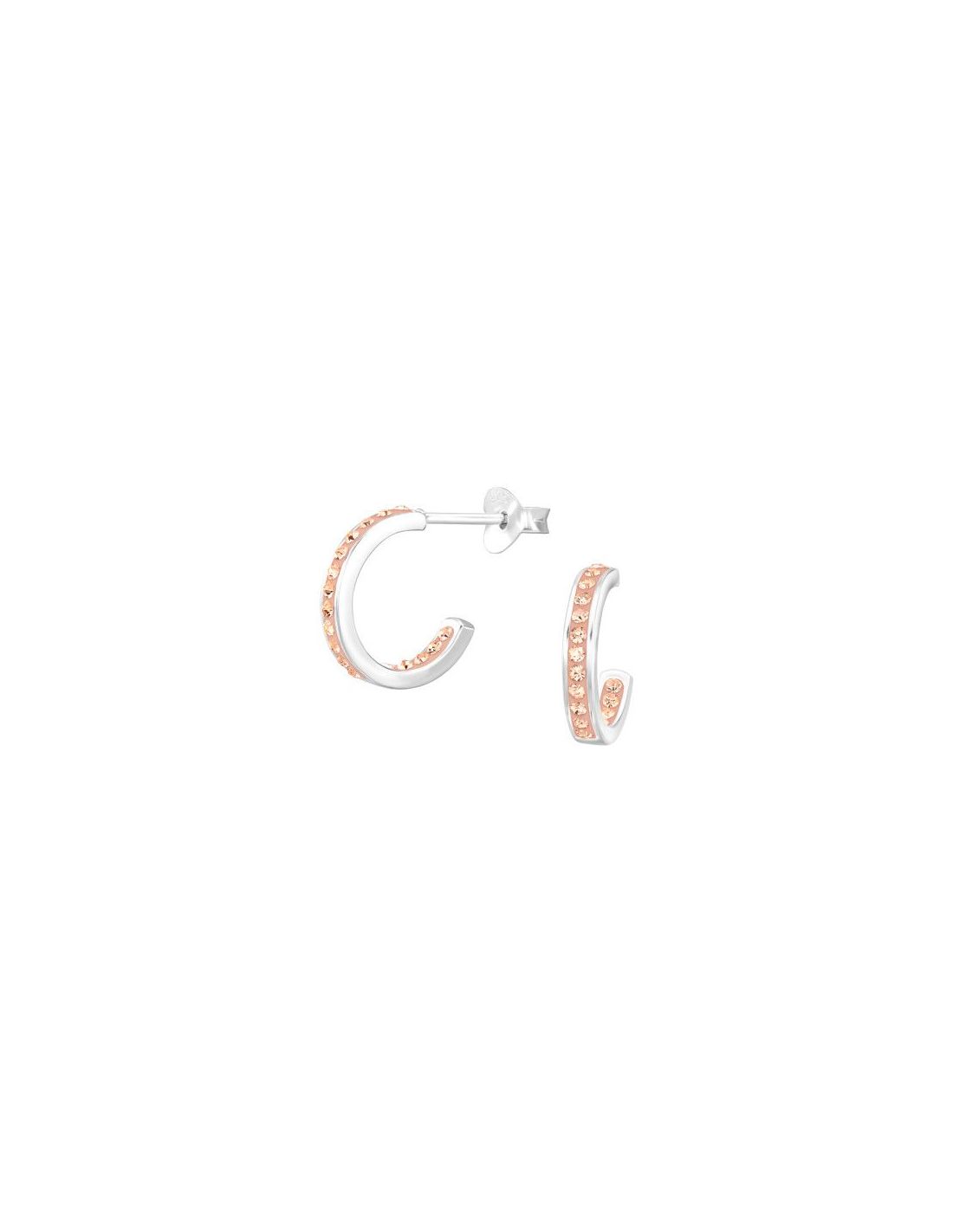 Aros de Plata Half Hoop Light Peach...