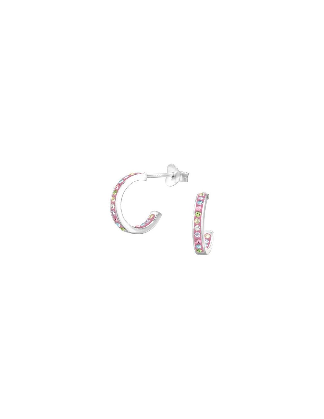 Aros de Plata Half Hoop Crystal 2.2...
