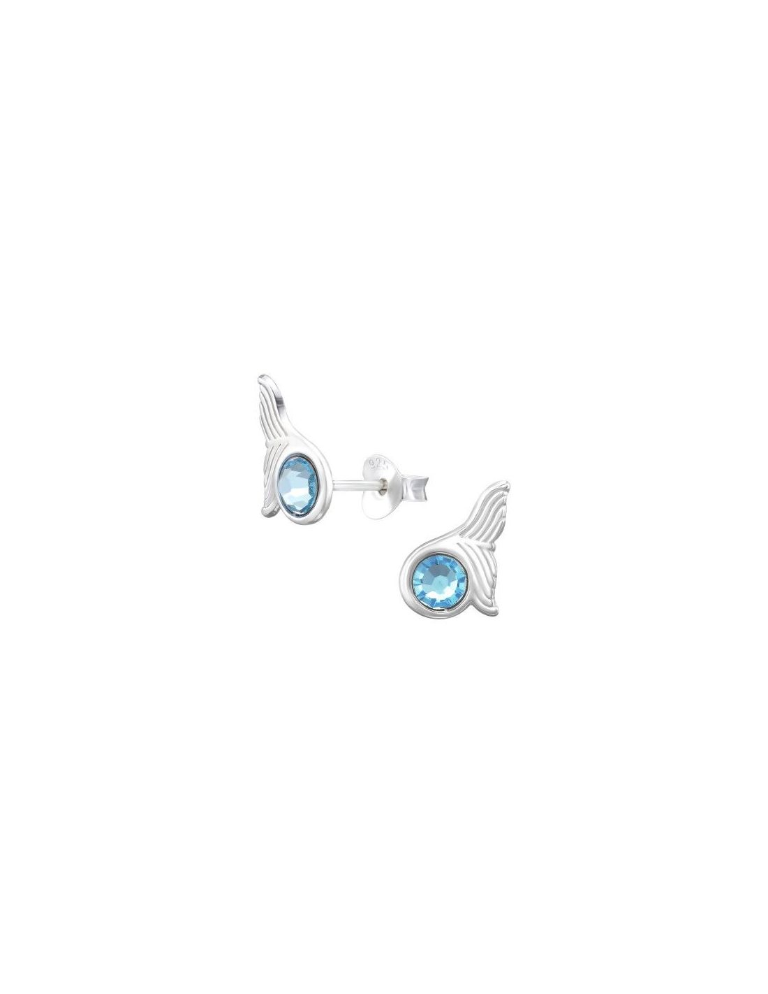 Aros de Plata Whale Tail Crystal 10.4...