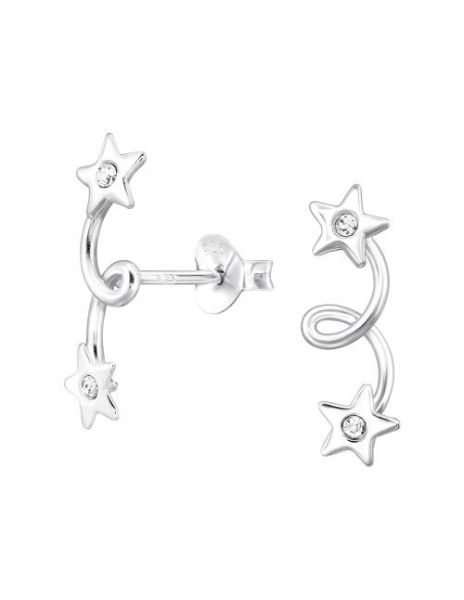 Aros de Plata Star Crystal...