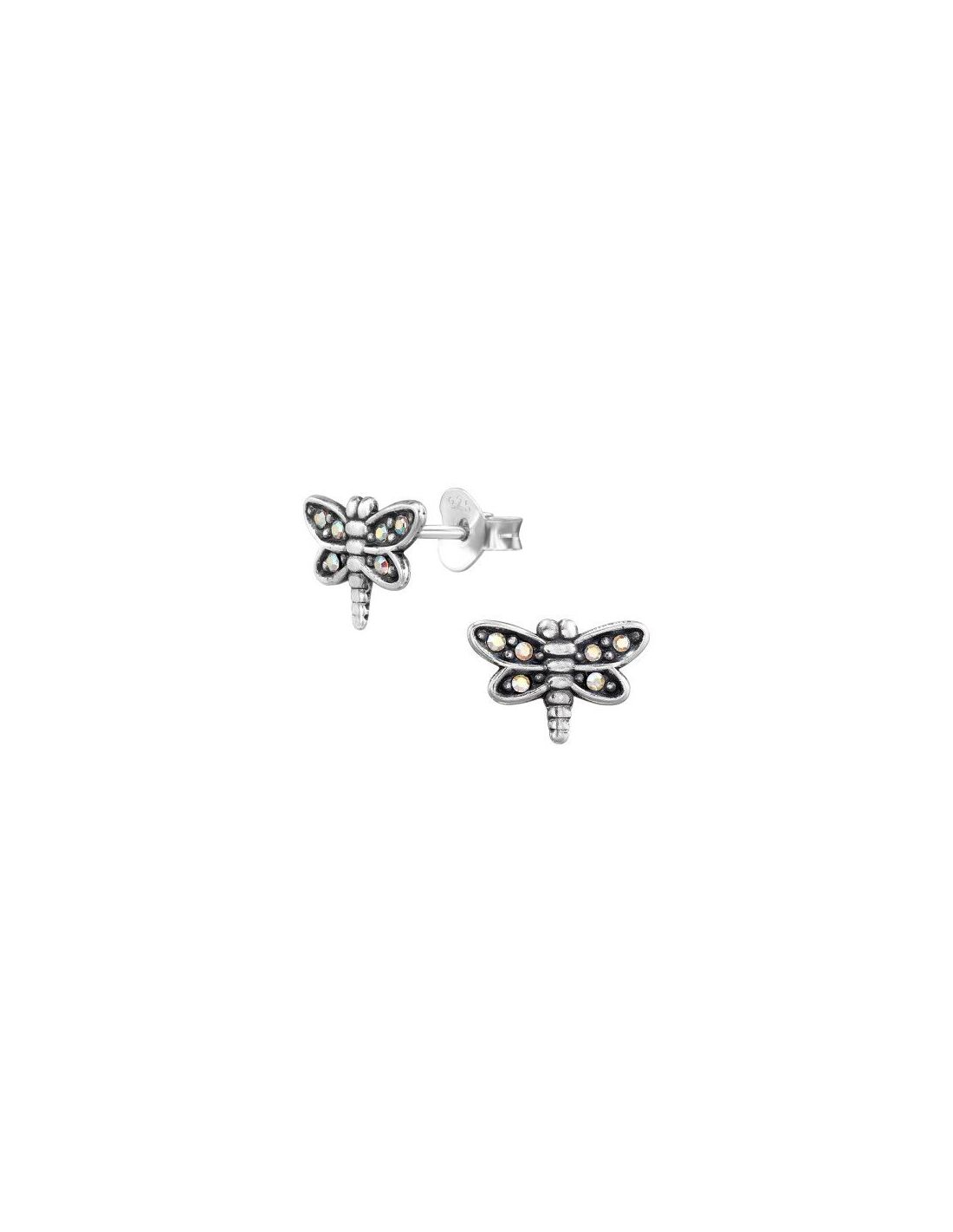 Aros de Plata Dragonfly AB Crystal 11...