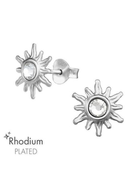 Aros de Plata Sun Crystal...