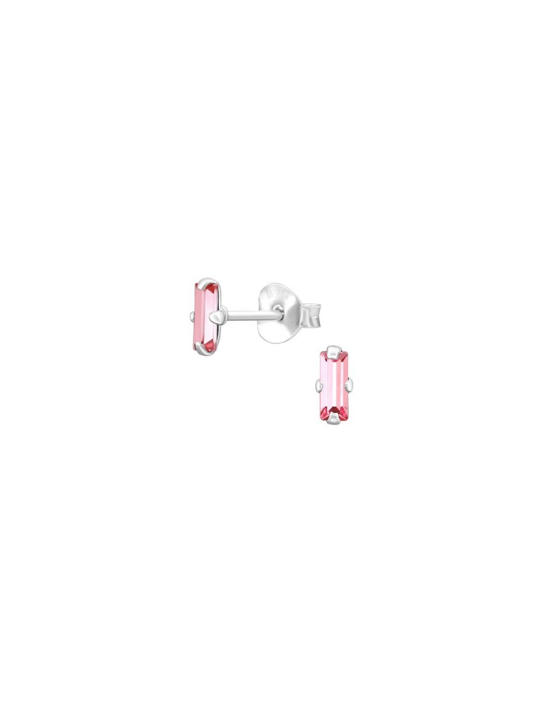 Aros de Plata Baguette Light Rose 2.7...