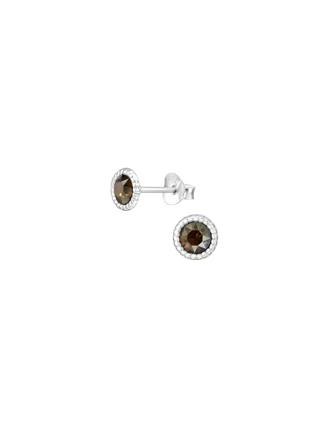 Aros de Plata Round Bronze Shade 6 mm...