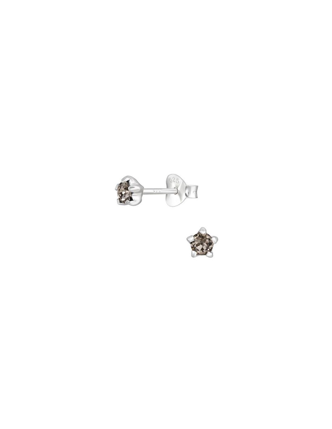 Aros de Plata Round Greige 4 mm x 4 mm