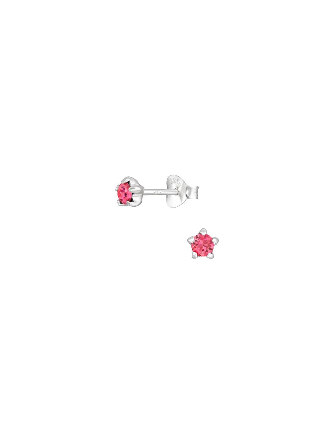 Aros de Plata Round Indian Pink 4 mm...