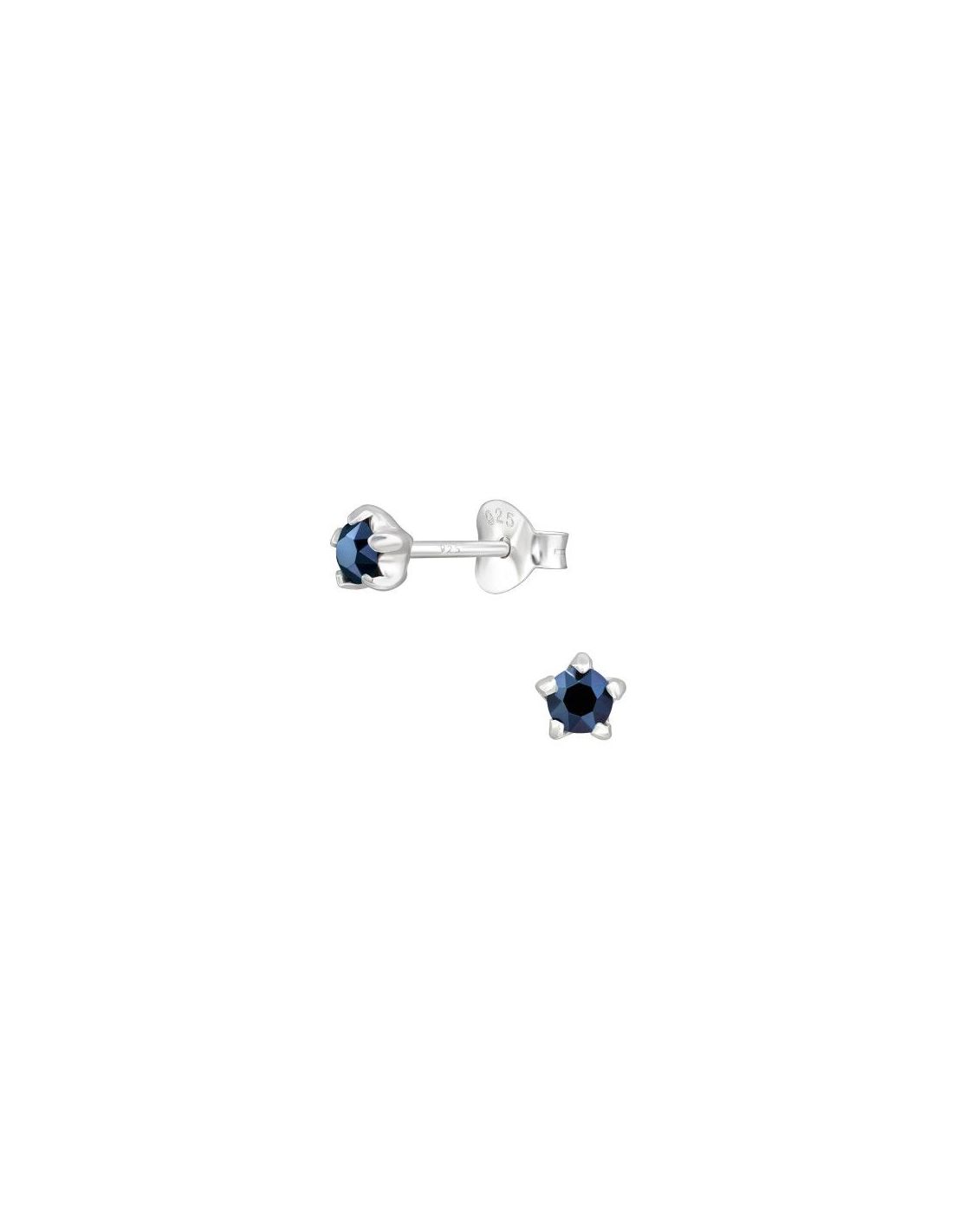 Aros de Plata Round Metallic Blue 4...